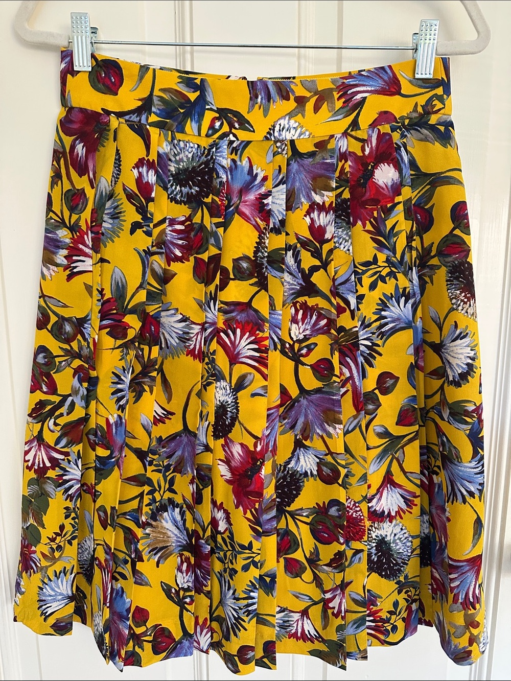 J. Crew Silk Floral Double Pleated Skirt Size 4 NWOT